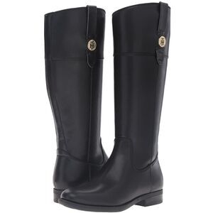 Tommy Hilfiger Shano black vegan leather tall riding boots women's 7.5